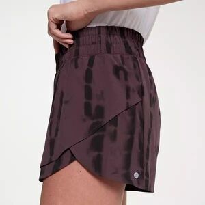 CALIA Step Up Shorts Python Dark Brown XXS High Rise 3" Inseam Athletic NWT
